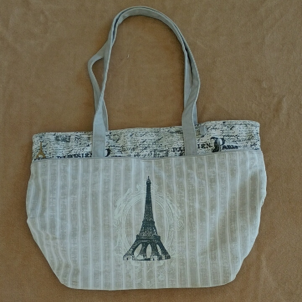 Paris Themed Cotton Tote Bag